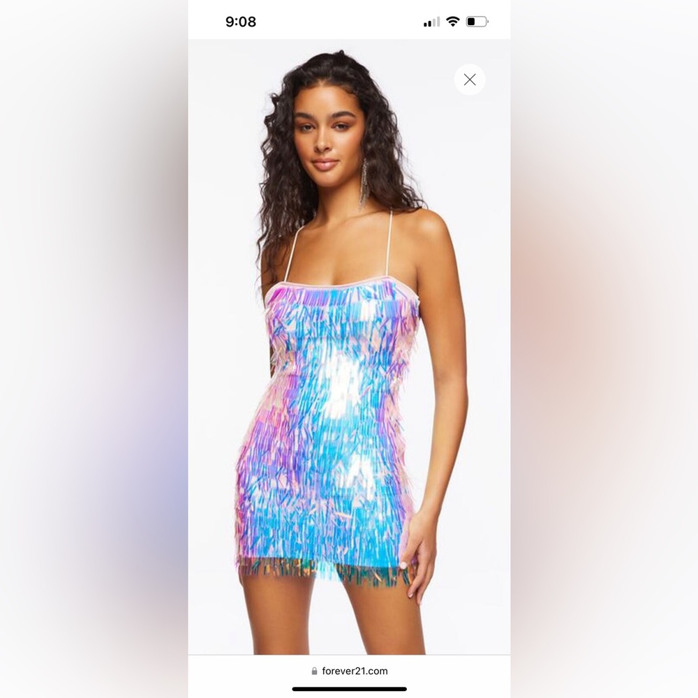 Forever 21 Iridescent Fringe Mini Party Dress